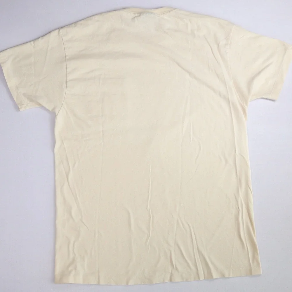 Vintage Polo Ralph Lauren Single Stitch Pocket Tee S Cream Made USA Cotton Pony - Picture 2 of 9